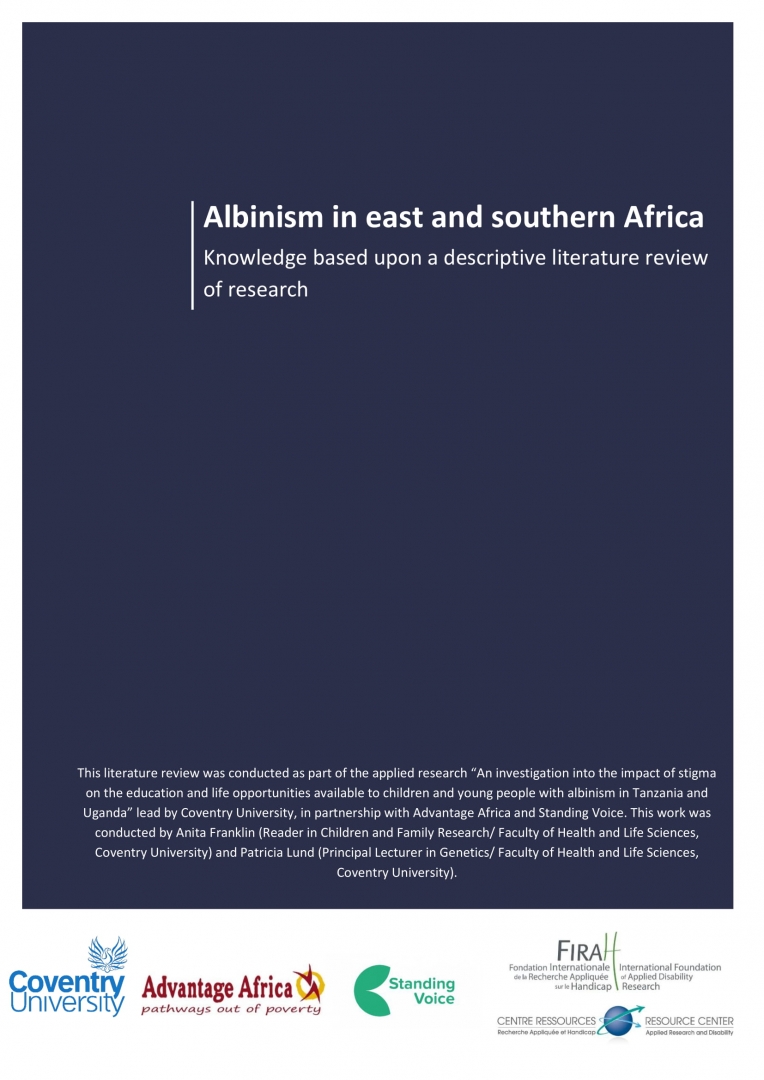 Couverture de la revue de littérature Albinism in east and southern Africa Couverture de la revue de littérature Albinism in east and southern Africa, jpg