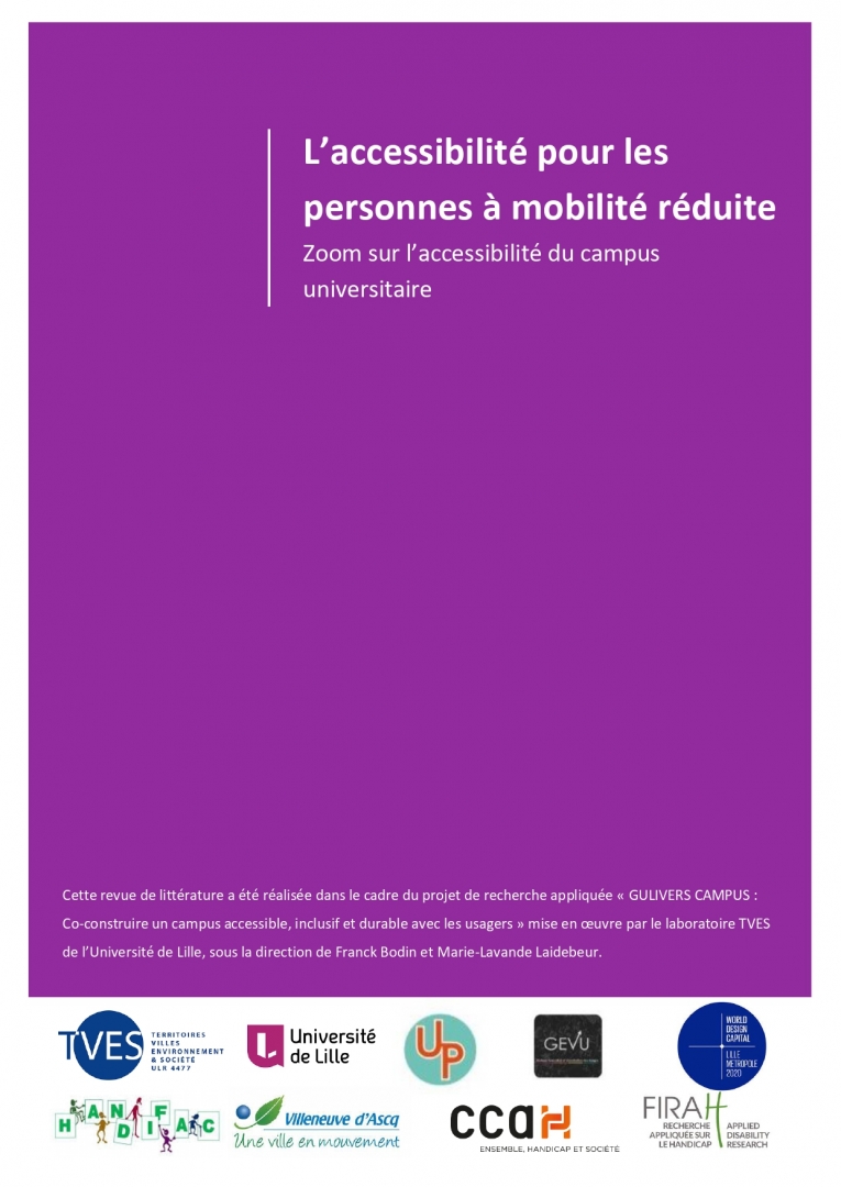Couverture de la revue de littérature Accessibilité pour les personnes à mobilité réduite Couverture de la revue de littérature Accessibilité pour les personnes à mobilité réduite, jpg